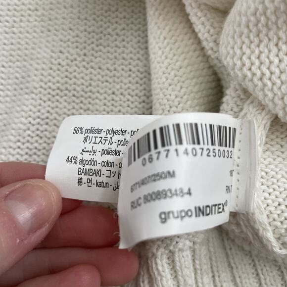 ZARA x Pepo Moreno White Cardigan Sz Medium “Have You Seen My Smile?” Distressed - Picture 10 of 12